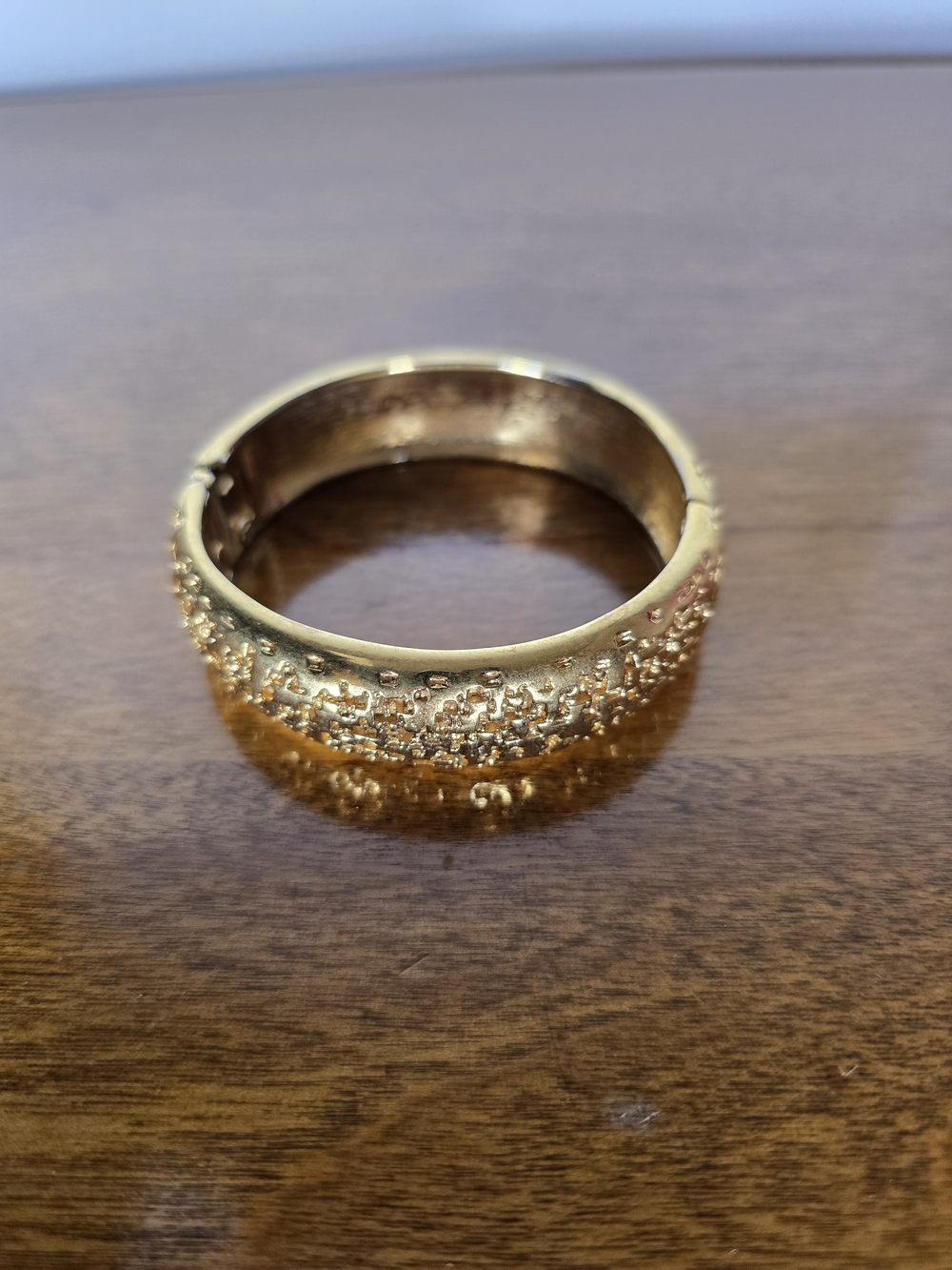 Monet Gold Textured Dome Bangle Bracelet